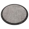 Covor sisal Floorlux Cerc 20401 Cadru argintiu si negru, cerc 120 cm