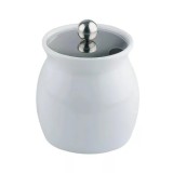 Borcan Portelan Condimente APS, cu Capac si Orificiu Lingura, 800ml, 13cm