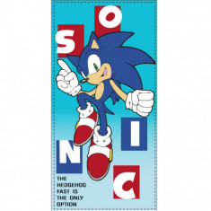 Prosop de plaja Sonic the Hedgehog Multicolor, 70x140 cm, 100% Poliester, Uscare rapida