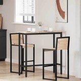 vidaXL masă natural 100 x 40 x 101 cm Lemn ingineresc și oțel 873782