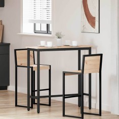 vidaXL masă natural 100 x 40 x 101 cm Lemn ingineresc și oțel 873782