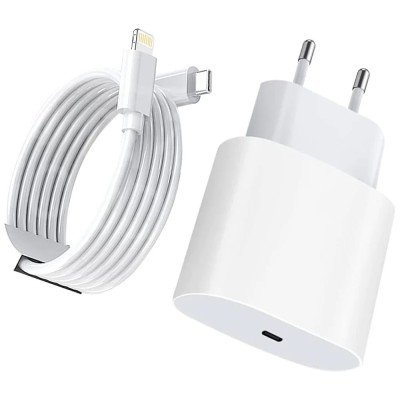 Incarcator fast charge 20W cu cablu de date 1m Type-C TO Lightning, compatibil cu Apple iPhone 14/ 14 Pro/ 14 foto