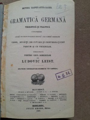 Gramatica Germana teoretica si practica - Ludovic Leist metoda Gaspey Otto Sa foto