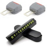 Cumpara ieftin Set adaptoare centura siguranta gri si suport numar telefon auto