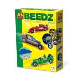 Set creativ copii cu margele de calcat care stralucesc in intuneric, Masinute, Ses Creative, +5 ani