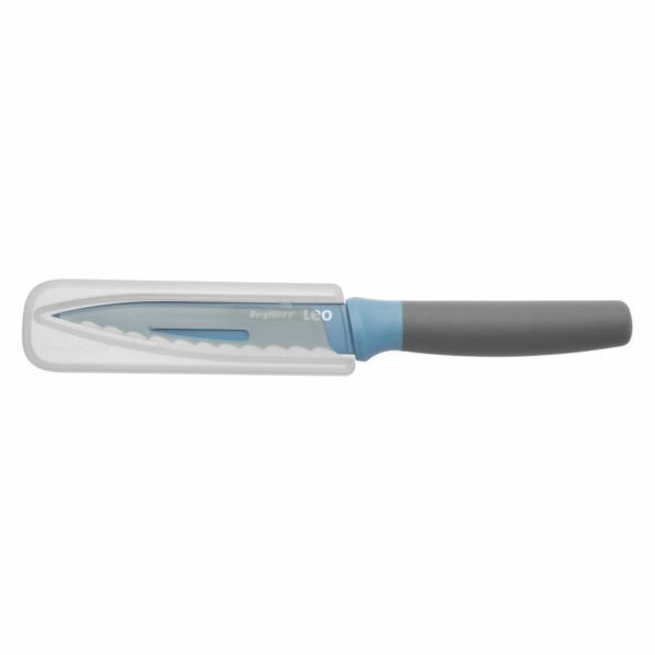 Cutit utilitar BergHOFF, 11.5 cm, zimtat, teaca de protectie, Otel, Albastru HighLine Cooking