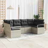 vidaXL Set de canapele pentru grădină cu pernă 6 pcs Gri deschis