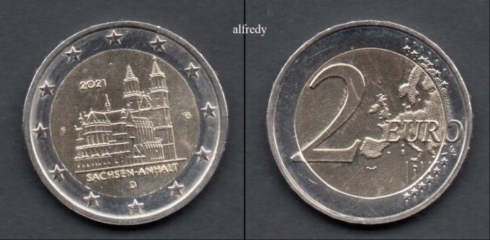 GERMANIA 2 euro 2021 F, Sachsen-Anhalt