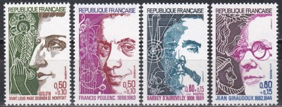 Franta 1974 - Francezi celebri, MNH foto