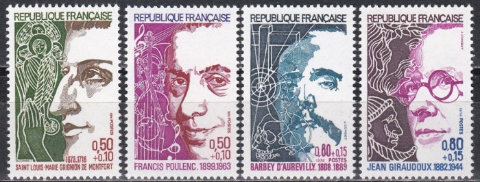 Franta 1974 - Francezi celebri, MNH