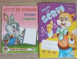 SET 2 CAIETE: LECTII DE SCRIERE, INVATAM CALIGRAFIA; INVAT SA SCRIU LITERE DE MANA-PETRU JELESCU