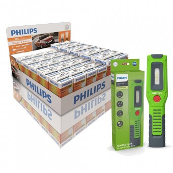 PACHET BECURI PHILIPS 12V (20*H7 + 10*H4) + LAMPA LED PHILIPS XPERION 3000 X30PILLX1 foto