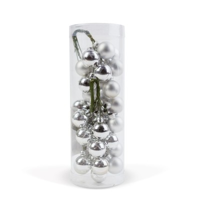 Set globuri argintii pentru bradul de Craciun - 3 tipuri - 2cm - 36 buc/set Best CarHome foto