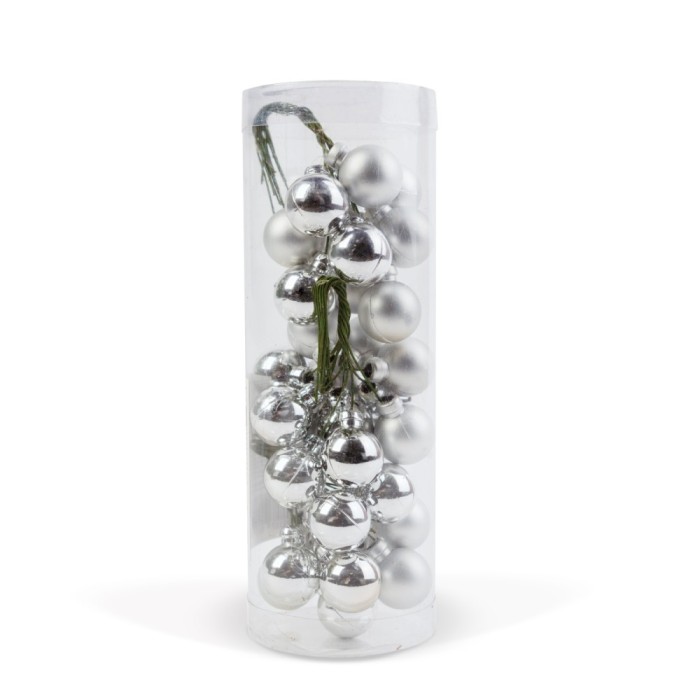 Set globuri argintii pentru bradul de Craciun - 3 tipuri - 2cm - 36 buc/set Best CarHome