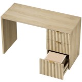 HOMCOM Birou pentru calculator, depozitare reversibilă, 3 sertare fețe ondulate, blat gros și spațios, 120x50x76cm, Stejar | Aosom Romania