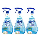 Set 3x Solutie pentru Curatat Geamuri cu Pulverizator Asevi, Floral, 750 ml