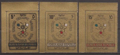 YEMEN 1967 SPORT J.O. DE IARNA ( serie dantelata aurie ) MNH foto