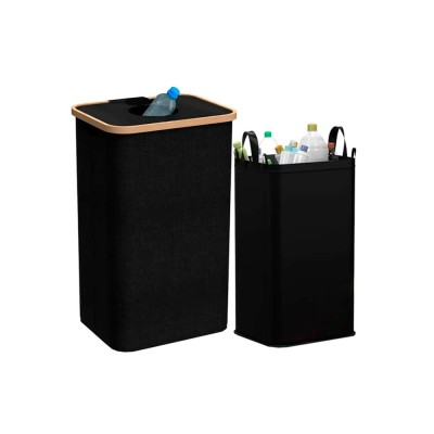 Colector selectiv de sticle 100l negru foto