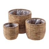 Cumpara ieftin Set 3 ghivece flori fibre naturale natur 18 x 16,5 cm, 23,5 x 20,5 cm, 29 x 25 cm