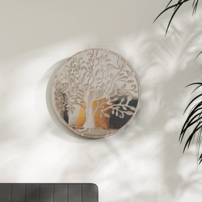 vidaXL Oglindă rotundă,nisip,60x2,5 cm,fier, utilizare &amp;icirc;n interior foto