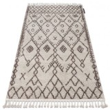 Covor Berber Tanger B5940 cremă si maro Franjuri shaggy, 140x190 cm