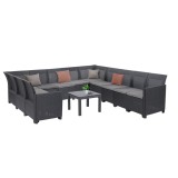 Canapea de colț Claire XIV cu 11 locuri și masă Orlando