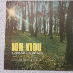 Ion Vidu lucrari corale disc vinyl lp muzica corala clasica cor ST EXE 02742 VG+