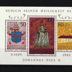 Timbre Liechtenstein, 1985 | Istorie, Religie, Vatican | Bloc / Minisheet MNH