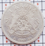 Cumpara ieftin 1077 Suedia 1 krona 1889 Oscar II (1872-1907) km 747 argint, Europa