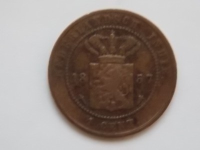 1 CENT 1857 INDIILE OLANDEZE foto