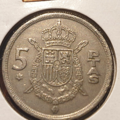 Spania 5 pesetas 1975 foto