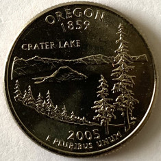 AMERICA QUARTER 1/4 DOLLAR 2005 LITERA D. (LACUL CRATERULUI - OREGON),BU