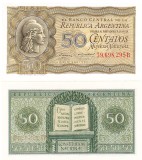 Argentina 50 Centavos, 1951-56, P-261, Bancnota UNC, Numismatica