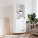 vidaXL Dulap &icirc;nalt, alb, 69,5x34x180 cm, lemn compozit