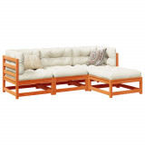 VidaXL Set canapea de grădină, 4 piese, maro ceruit, lemn masiv de pin