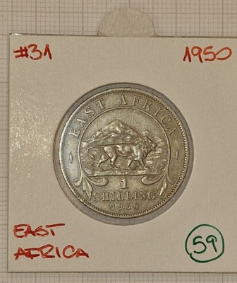 East Africa, 1Shilling 1950, KM#31, George VI foto