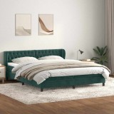 Cumpara ieftin Pat cu arcuri cu saltele verde &icirc;nchis 180x210 cm catifea