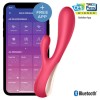 Vibrator Satisfyer Flex Rosu cu Aplicatie Bluetooth, Telecomanda si Designer Vibratii, Material Silicon ABS