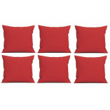 Set 6 Perne decorative patrate, 40x40 cm, pentru canapele, plina cu Puf Mania Relax, culoare rosu, Palmonix