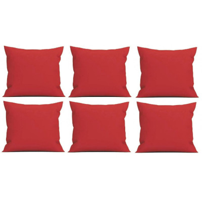 Set 6 Perne decorative patrate, 40x40 cm, pentru canapele, plina cu Puf Mania Relax, culoare rosu foto