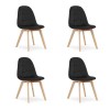 Set 4 scaune bucatarie/living, Artool, Bora, catifea, lemn, negru, 44.5x54x81.5 cm, Leobert