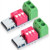 Set 2x Modul Trigger USB Type-C PD QC 100W 5V&ndash;20V Reglabil DIP Switch &ndash; DIY, Testare, Prototipuri