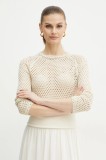 Marella pulover de bumbac Emme by Marella femei, culoarea bej, 2515361101200