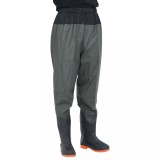 vidaXL Pantaloni cu talie &icirc;naltă cu cizme, verde &icirc;nchis, mărimea 45