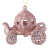 Ornament Brad Craciun, Caleasca, Glitter Roz, 11x6x11cm, Oem