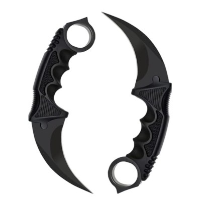 Set doua cutite karambit, 19 cm, negru, teaca inclusa foto