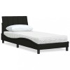 VidaXL Pat cu saltea, Hanko, negru, 90x190 cm, textil 3310498