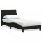 vidaXL Pat cu saltea, Hanko, negru, 90x190 cm, textil 3310498