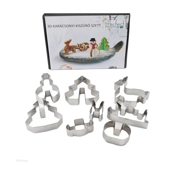 Set de Forme pentru Biscuiti 3D de Craciun 8 Forme Diferite Handy KitchenServ