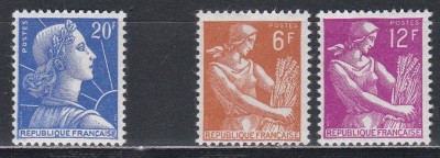 Franta 1957 - Nou tip Marianne, Secerătoare - Noi valori, 2 Serii, MNH foto